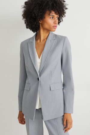 Bundy C&A Business Blazer- Regular Fit 4 Way Stretch Damske Svetlo Siva | 2891WGKLI