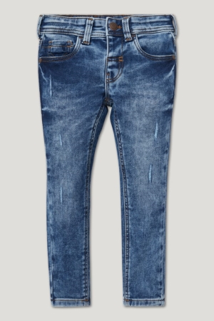 Džínsy C&A Super Vychudnutý Jog Denim Organic Bavlnene Chlapcenske Modre | 9238ZRVNU