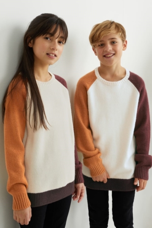 Jumpers C&A Genderneutral Recycled Dievcenske Creme | 3096ASKIC