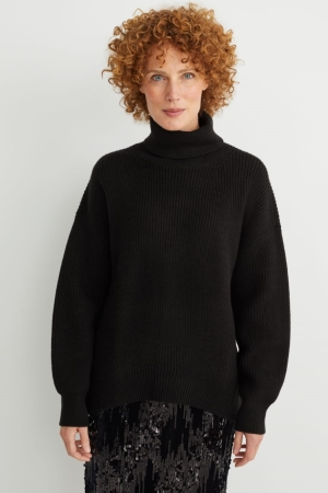 Jumpers C&A Polo Neck Damske Čierne | 4586QPAZJ