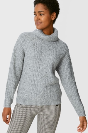 Jumpers C&A Polo Neck Recycled Damske Siva | 5103QWXIN