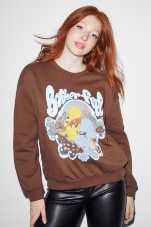 Mikiny C&A Clockhouse Winnie The Pooh Damske Tmavo Hnede | 2584KSLVM