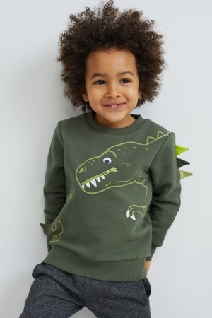 Mikiny C&A Dinosaur Dievcenske Tmavo Zelene | 0915TFBEH