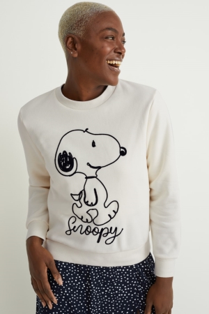 Mikiny C&A Snoopy Damske Biele | 0971FQKXW