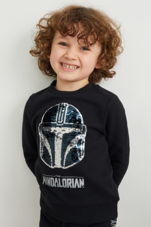 Mikiny C&A Star Wars: The Mandalorian Shiny Dievcenske Čierne | 1037YEXGR