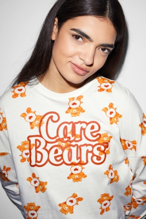 Mikiny S Kapucňou C&A Clockhouse Pyjama Care Bears Damske Biele | 7051ZHPKE