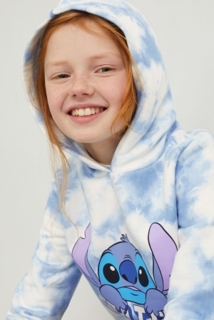 Mikiny S Kapucňou C&A Lilo & Stitch Dievcenske Biele Svetlo Modre | 0754WVSQM