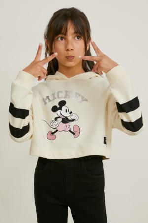 Mikiny S Kapucňou C&A Mickey Mouse Set And 2 Piece Dievcenske Creme | 4319WSOCJ