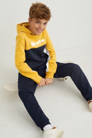 Mikiny S Kapucňou C&A Set And Joggers 2 Piece Dievcenske Žlté | 0372UYSZP