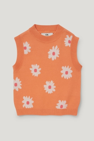 Mikiny S Kapucňou C&A Slipover Floral Dievcenske Oranžové | 2318DWQIV