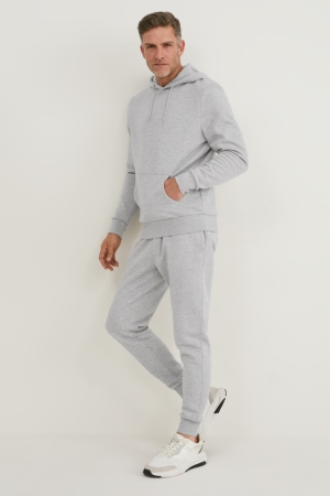 Nohavice C&A Joggers Organic Bavlnene Panske Svetlo Siva | 4530NSOTE