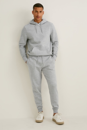 Nohavice C&A Joggers With Organic Bavlnene Panske Svetlo Siva | 3167NEQMT