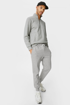 Nohavice C&A Joggers With Organic Bavlnene Panske Siva | 9634KIMAX