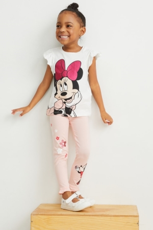 Nohavice C&A Multipack Of 2 Minnie Mouse Leggings Dievcenske Ruzove | 5342OKDCH