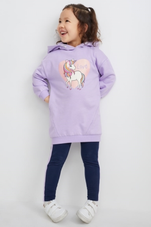 Nohavice C&A Unicorn Set With Hood And Leggings Dievcenske Svetlo Nachový | 3658OLVUQ