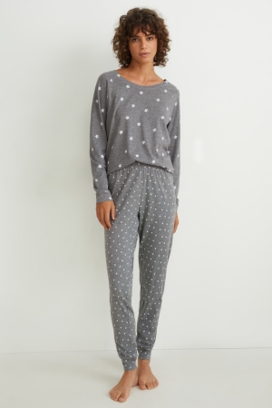 Nočná Bielizeň C&A Pyjamas Patterned Damske Siva | 2483REJQI