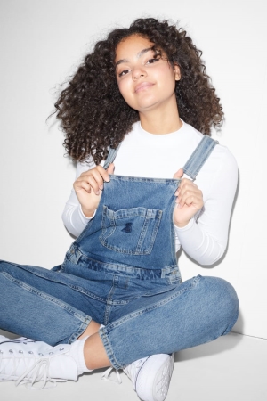 Saty C&A Clockhouse Denim Dungarees Damske Modre Svetlo Modre | 5794XJYWM