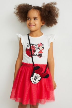 Saty C&A Minnie Mouse Set And Bag 2 Piece Dievcenske Ruzove | 1785ZRYFW