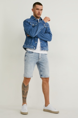 Sortky C&A Denim Flex Jog Denim Panske Modre Svetlo Modre | 0715DJEVP