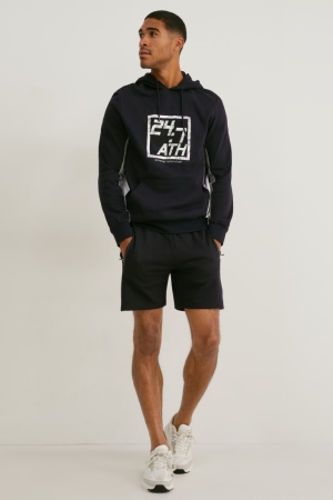 Sortky C&A Sweat Panske Čierne | 0396LDTPR