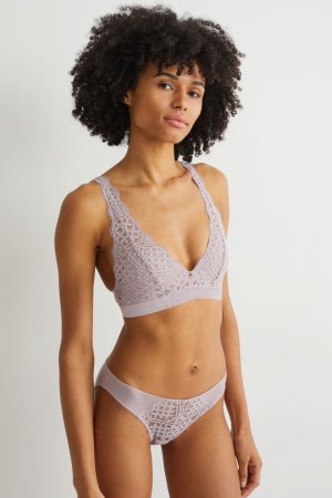 Spodne Pradlo C&A Bralette Polstrované Lycra® Damske Svetlo Nachový | 8496QZHYT