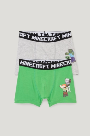 Spodne Pradlo C&A Multipack Of 2 Minecraft Boxer Chlapcenske Svetlo Zelene | 9804DKPNC