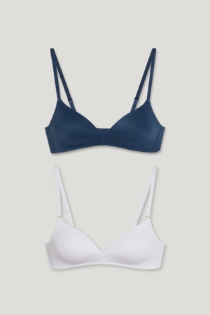 Spodne Pradlo C&A Multipack Of 2 Non-wired Bra Polstrované Lycra® Damske Biele | 1924QVAOD