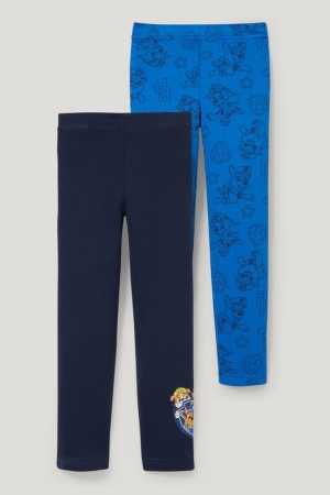 Spodne Pradlo C&A Multipack Of 2 Paw Patrol Long Pants Organic Bavlnene Chlapcenske Tmavo Modre | 6705BYJIS