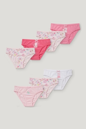 Spodne Pradlo C&A Multipack Of 7 Pepper Pig Briefs Organic Bavlnene Dievcenske Ruzove | 4215NRCLV