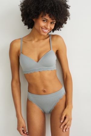 Spodne Pradlo C&A Non-wired Bra Demi Polstrované Seamless Lycra® Damske Zelene | 7265MAVWU