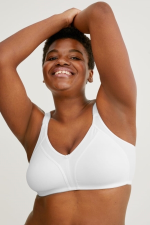 Spodne Pradlo C&A Non-wired Minimiser Bra Organic Bavlnene Damske Biele | 7409WKSTU