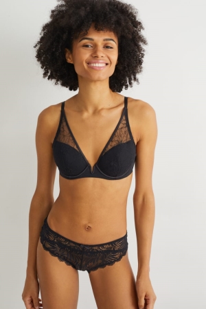 Spodne Pradlo C&A Underwire Bra Demi Polstrované Damske Čierne | 0846ARZPT