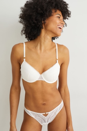 Spodne Pradlo C&A Underwire Bra Demi Polstrované Damske Biele | 5673AKDMU