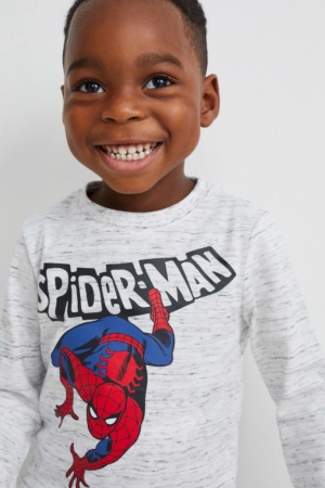 Topy C&A Multipack Of 2 Marvel Long Sleeve Chlapcenske Tmavo Modre | 9678PRFTL