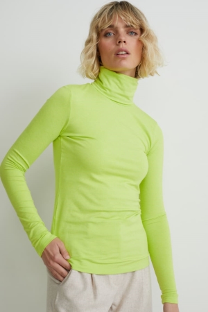 Topy C&A Polo Neck Damske Svetlo Zelene | 5736OUFQS