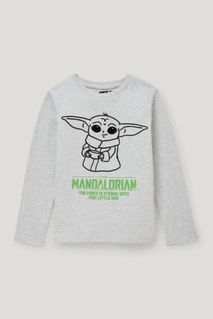 Topy C&A Star Wars: The Mandalorian Long Sleeve Chlapcenske Svetlo Siva | 2519ALFPM