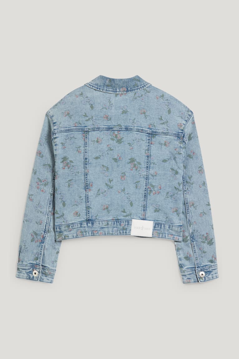 Bundy C&A Denim Floral Dievcenske Modre Svetlo Modre | 1459ISQVC