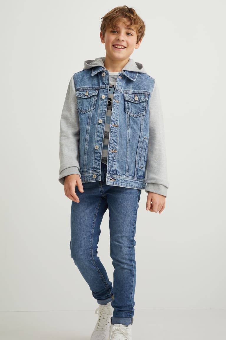 Bundy C&A Denim With Hood Dievcenske Modre Svetlo Modre | 5942DQVZT