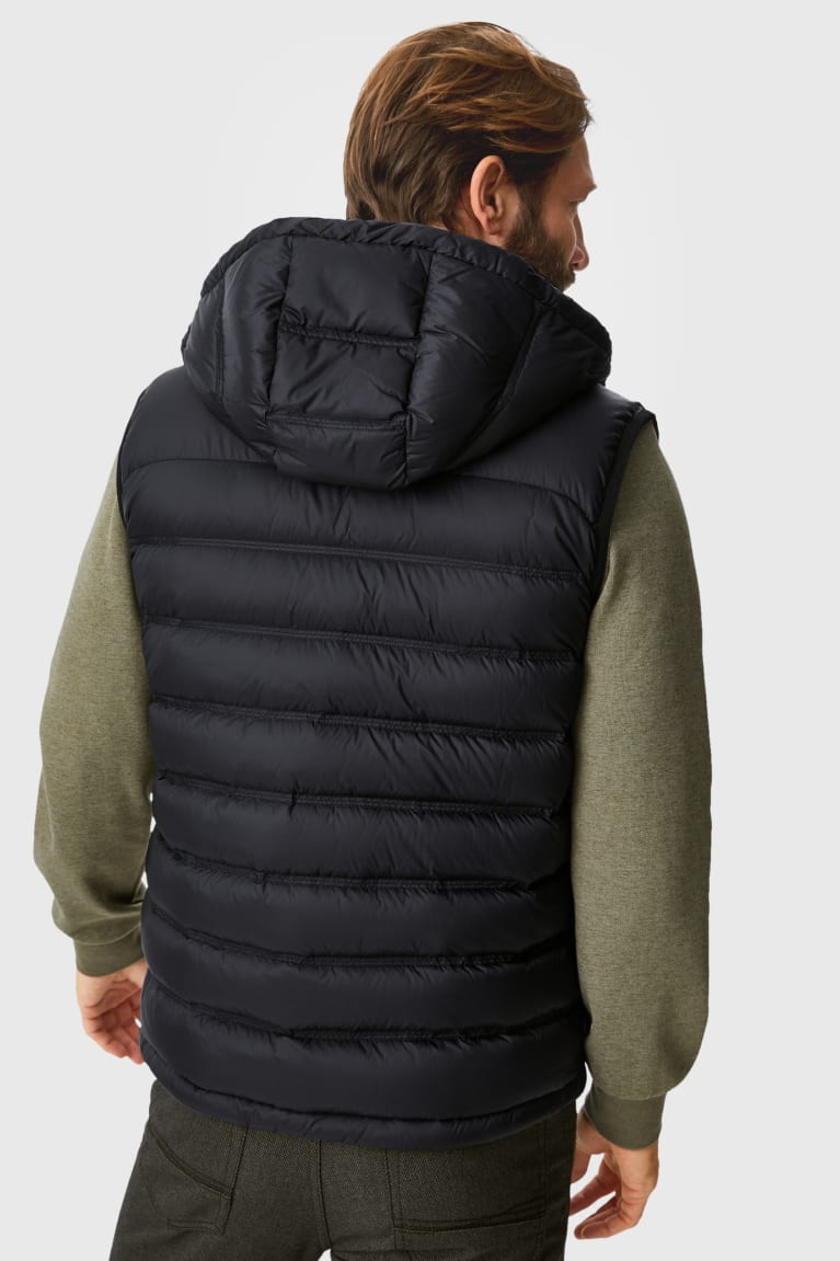 Bundy C&A Down Gilet With Hood Rds-certified Panske Čierne | 9174OTBYF