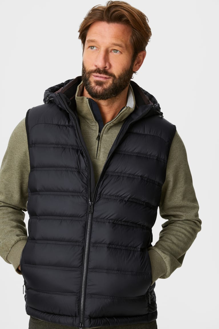 Bundy C&A Down Gilet With Hood Rds-certified Panske Čierne | 9174OTBYF