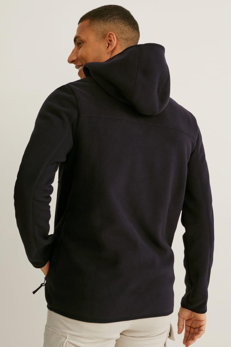 Bundy C&A Fleece With Hood Thermolite® Ecomade Recycled Panske Čierne | 7803XUKZM