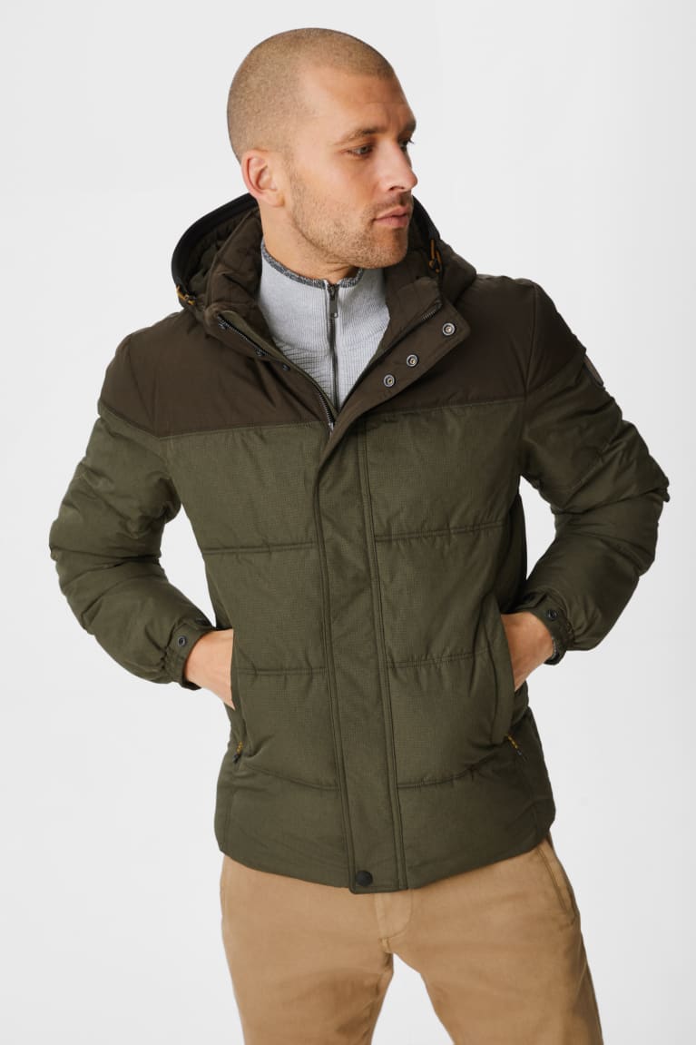 Bundy C&A Outdoorove With Hood Recycled Panske Tmavo Zelene | 6240IQRNU