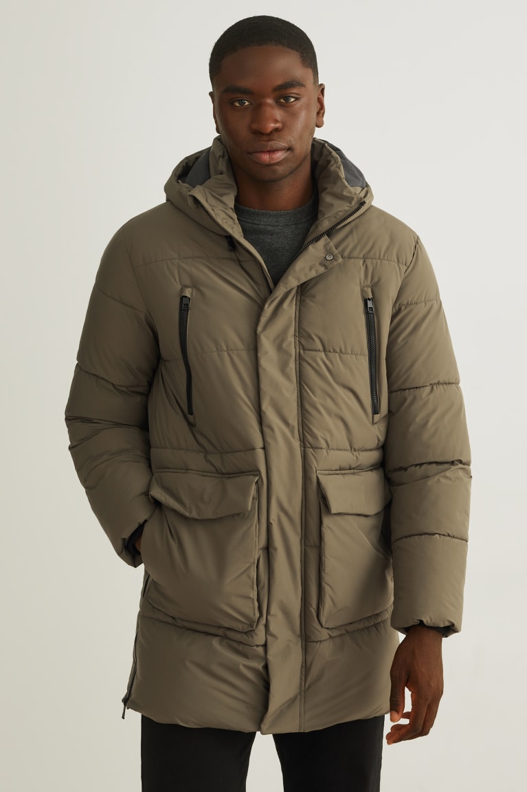 Bundy C&A Parka With Hood Panske Tmavo Zelene | 8675IJKTE