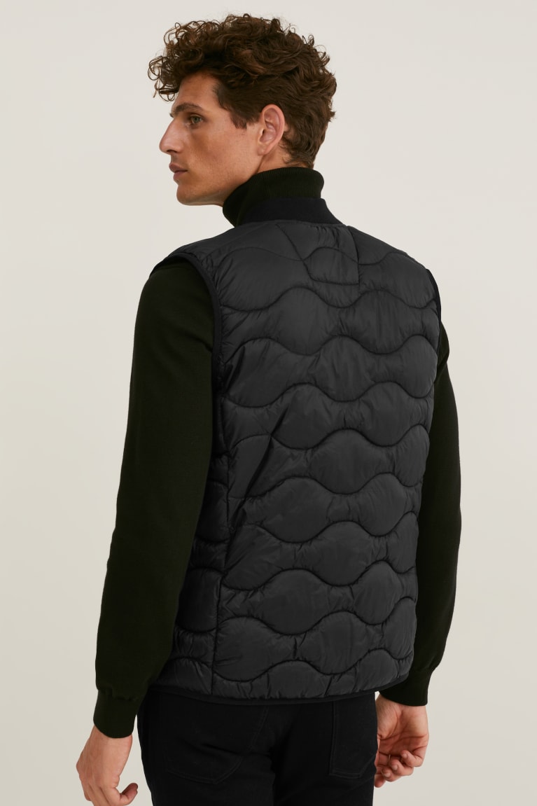 Bundy C&A Prešívané Gilet Recycled Panske Čierne | 7502ABPDZ