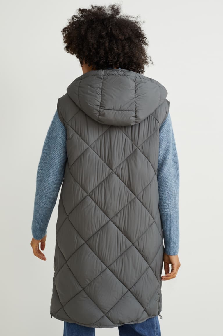 Bundy C&A Prešívané Gilet With Hood Bionic-finish®eco Recycled Damske Tmavo Zelene | 5061SKNGV