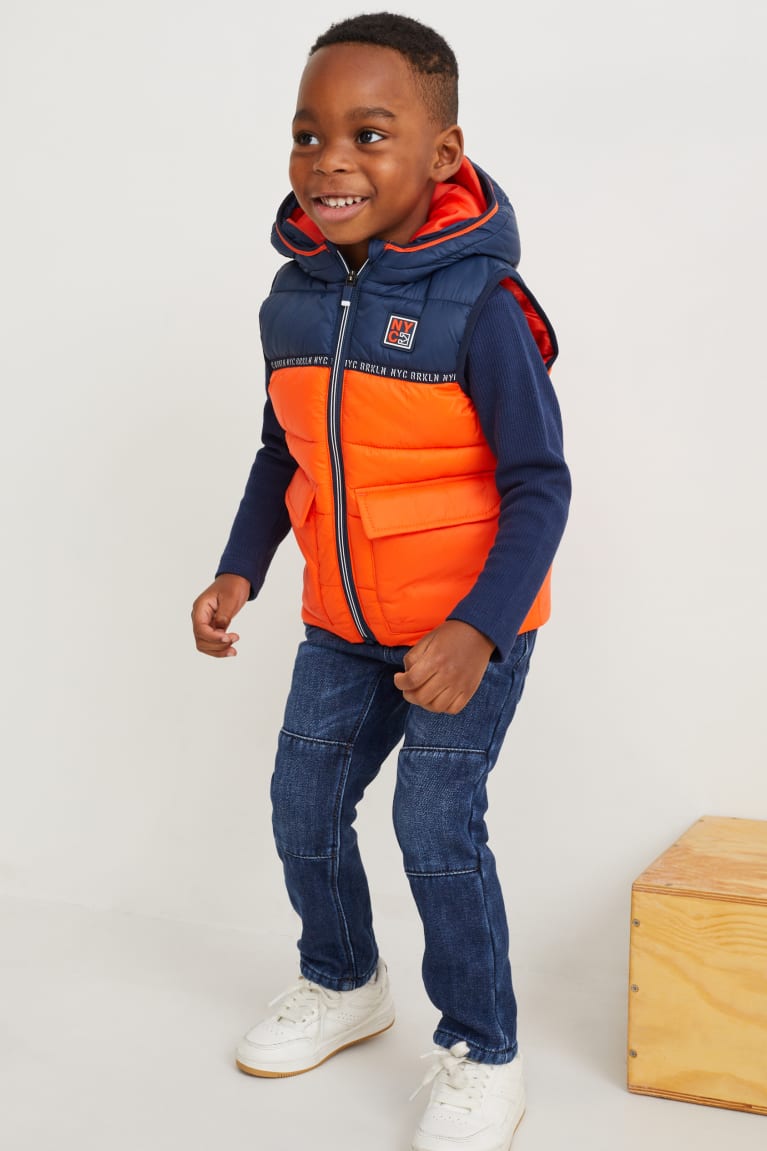 Bundy C&A Prešívané Gilet With Hood Recycled Dievcenske Oranžové | 6195BIAHD