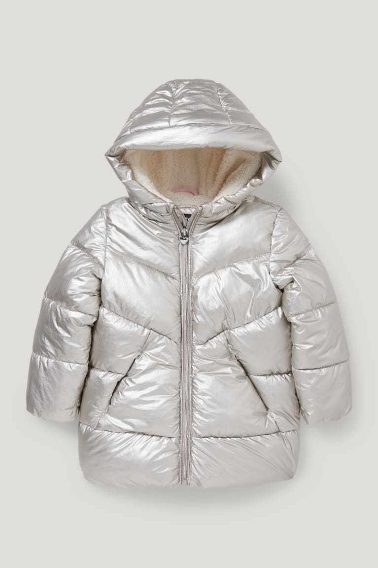 Bundy C&A Prešívané With Hood Shiny Dievcenske Strieborne | 1473BFEZO