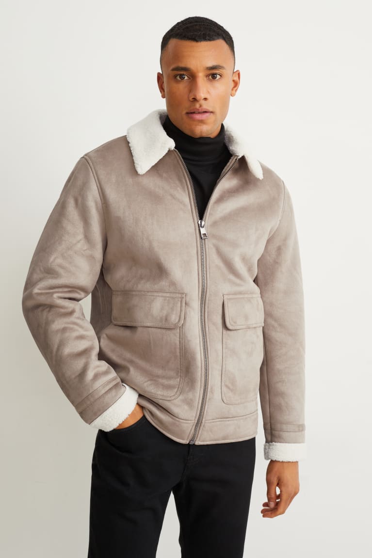 Bundy C&A Shearling Faux Semisove Panske Siva Hnede | 4635BPTLJ