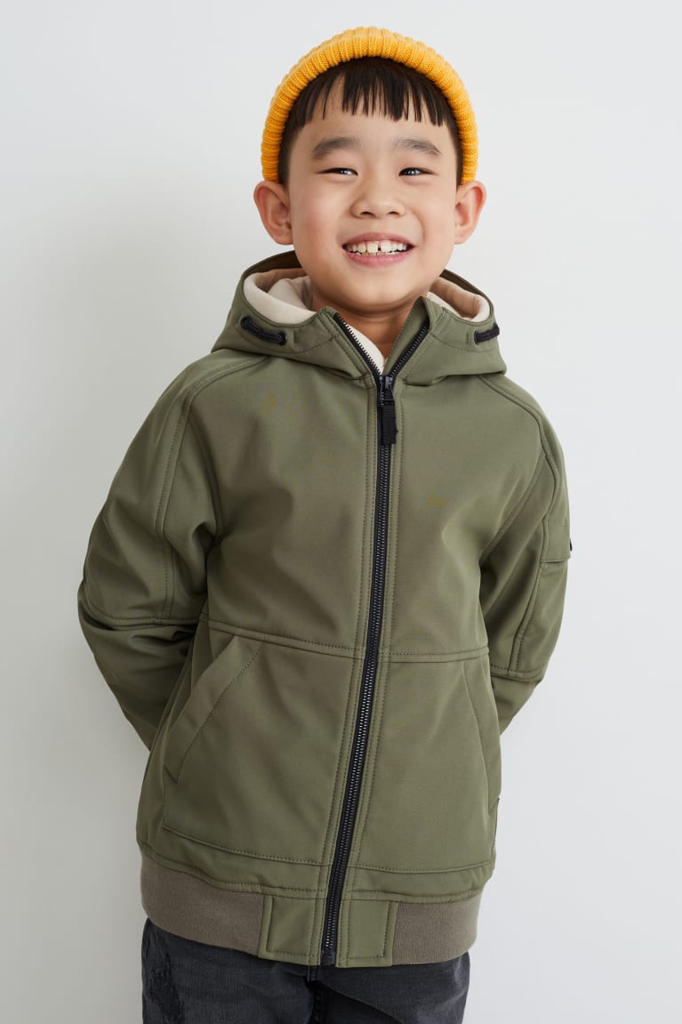 Bundy C&A Softshell With Hood Dievcenske Tmavo Zelene | 2957ABHVS