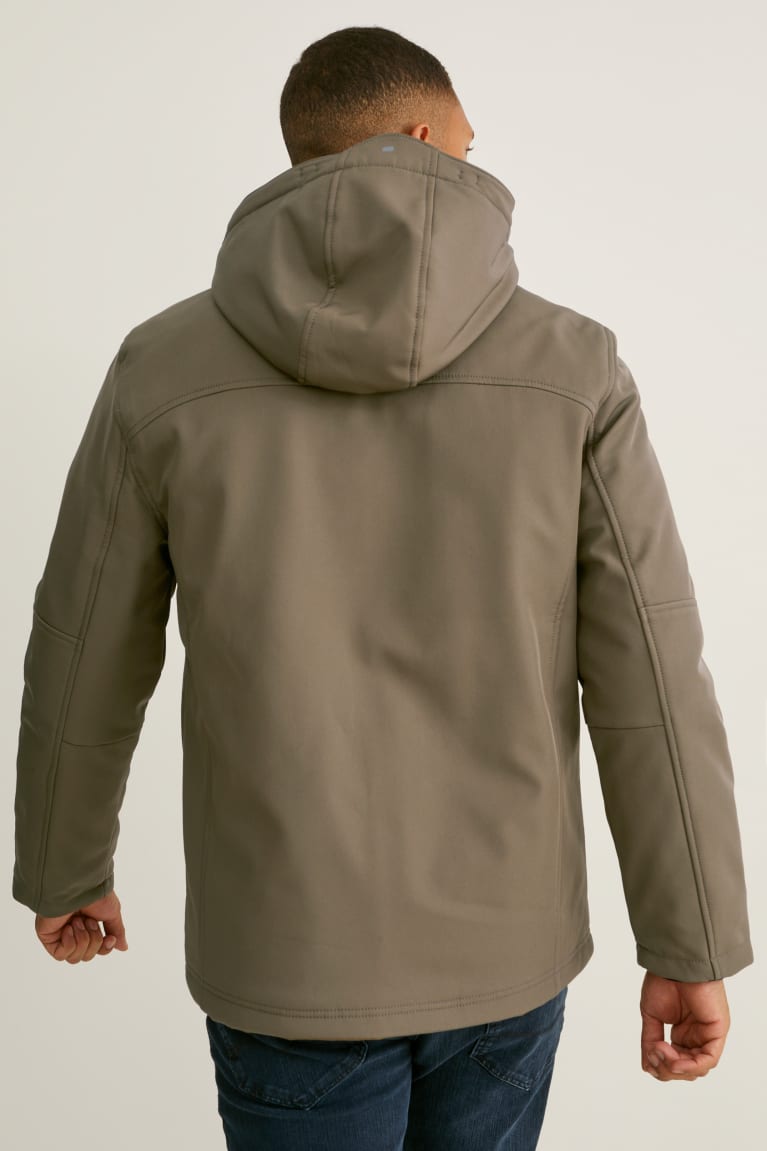 Bundy C&A Softshell With Hood Panske Hnedožltý | 1076OIVGK